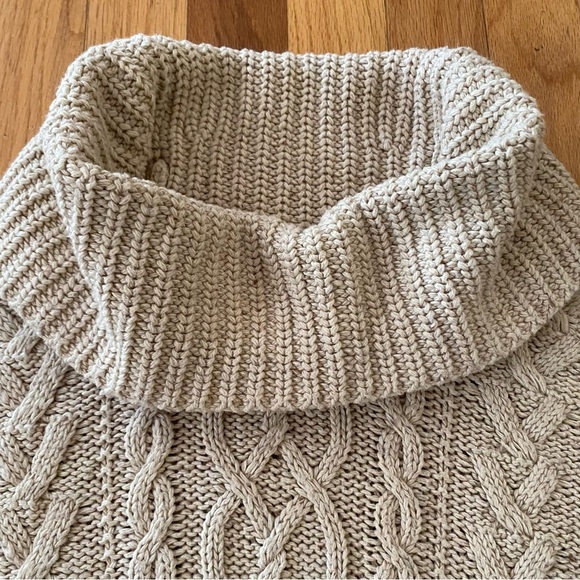 Lauren Ralph Lauren Cable Knit Fisherman Cowl Turtleneck Sweater - Picture 4 of 6